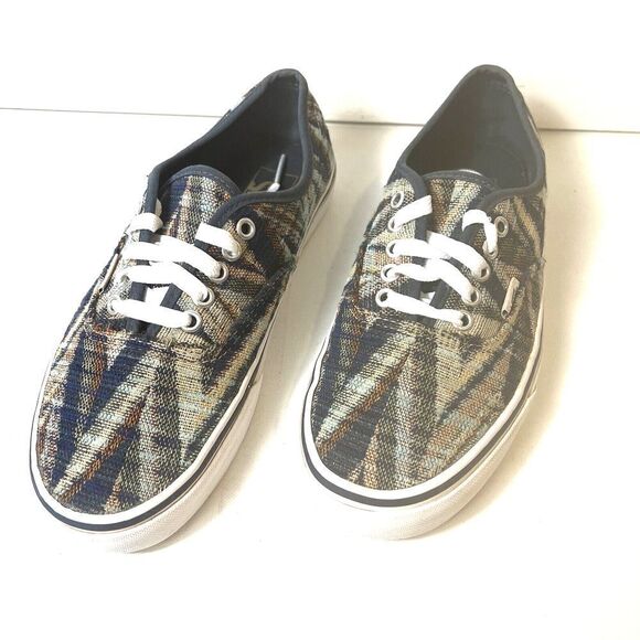 VANS Off The Wall Womens 9.5 Diagonal Stripes Low Top Sneaker Skate Shoe Lace Up - Picture 2 of 11